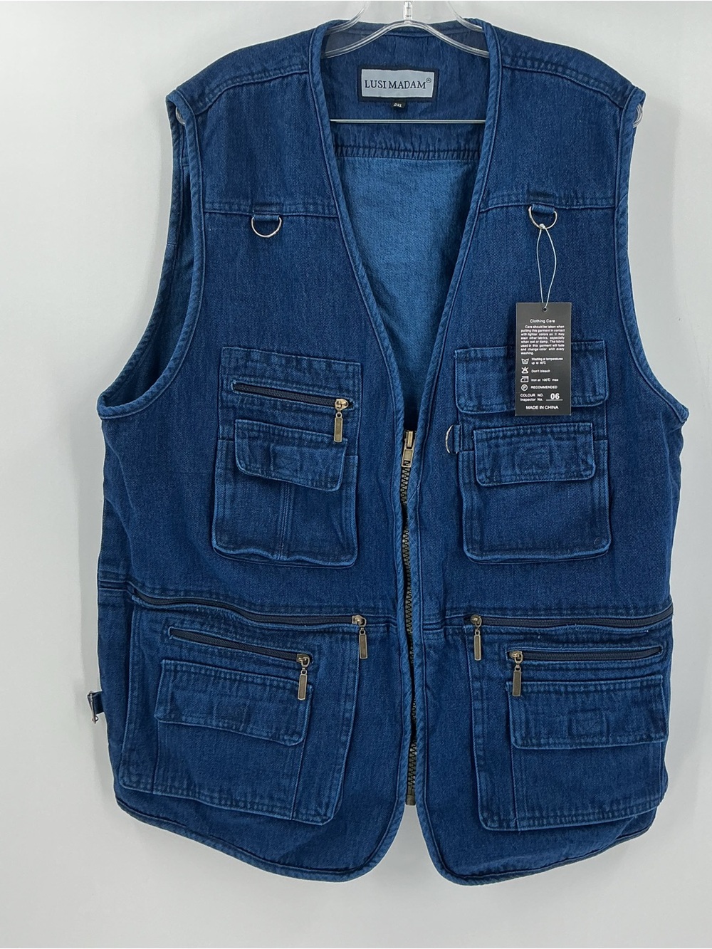 Men's Denim Utility Vest - Blue